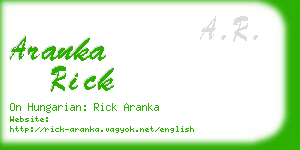 aranka rick business card